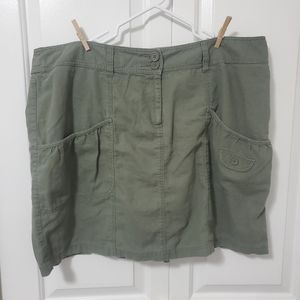 Linen khaki skirt